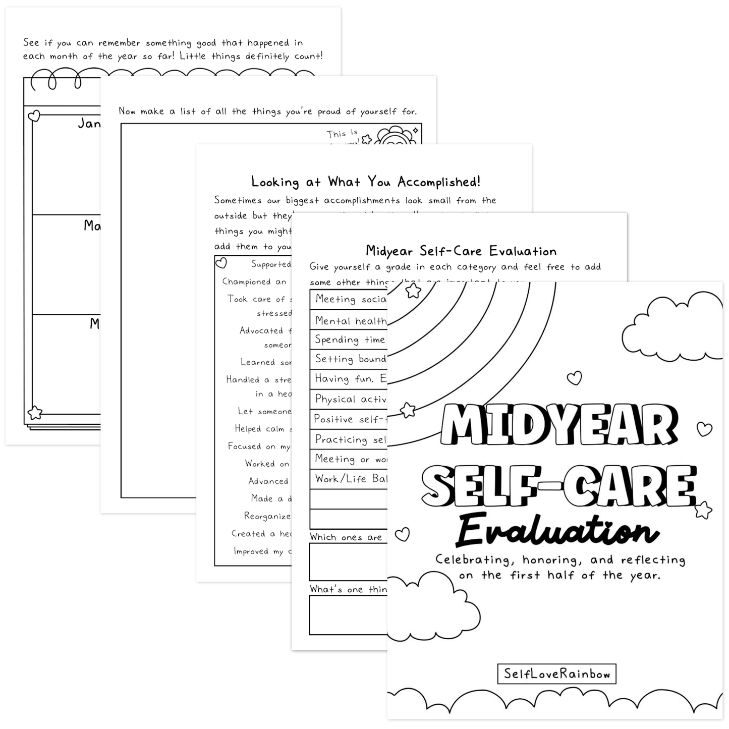 Midyear Self-Care Evaluation Worksheets