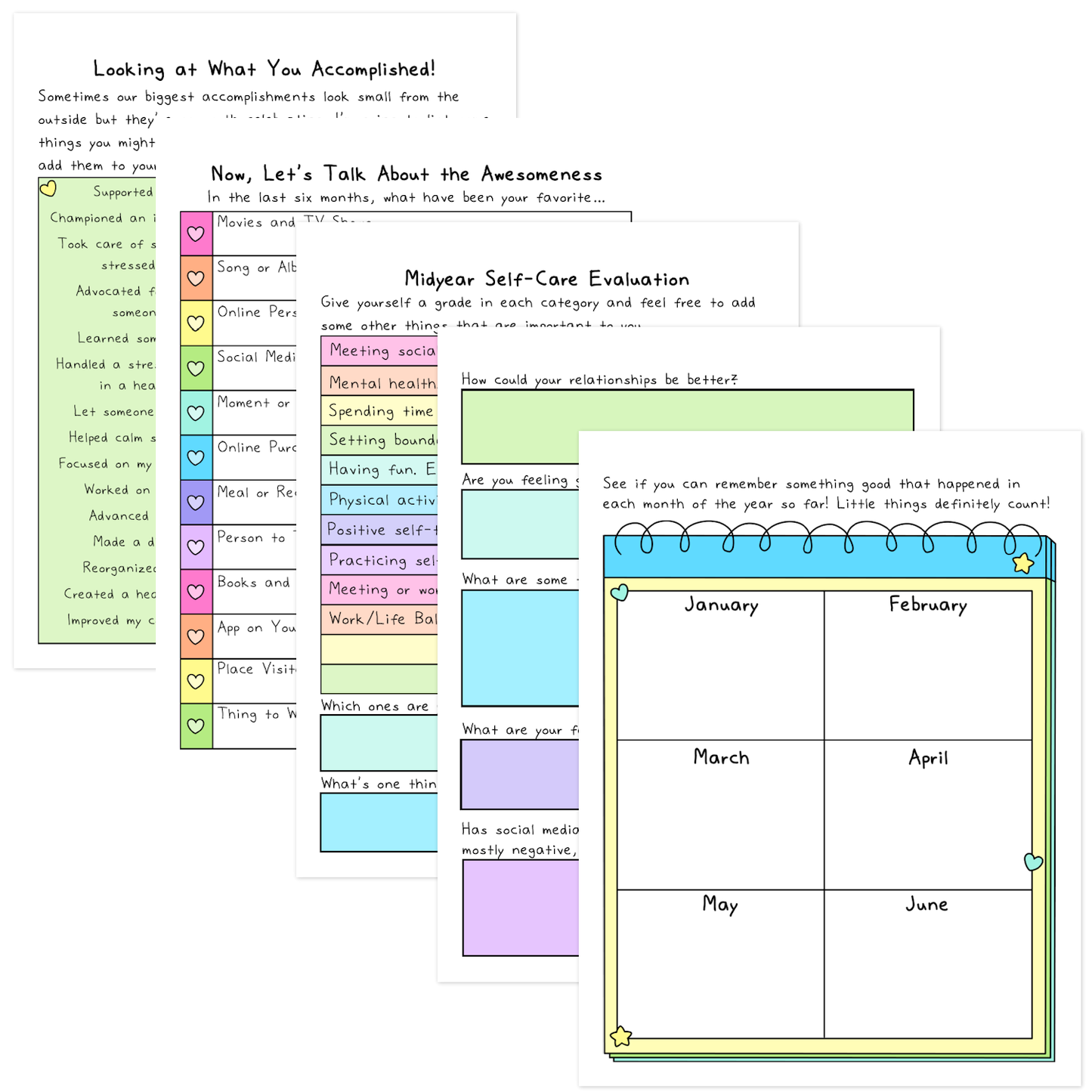 Midyear Self-Care Evaluation Worksheets