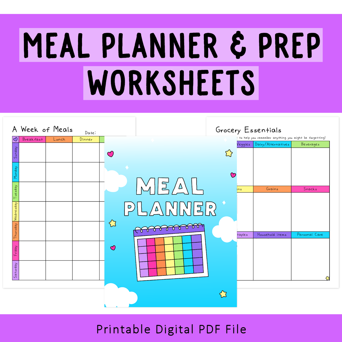 Meal Planner Worksheets