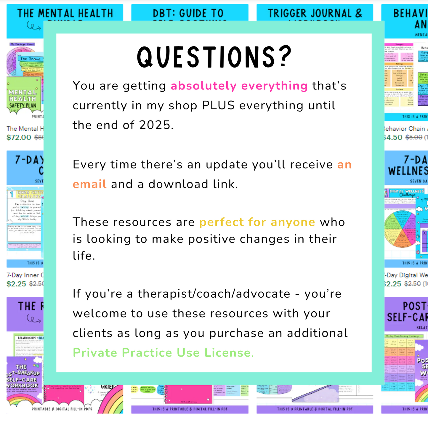 2025 Ultimate Self-Love Rainbow Bundle (ENTIRE shop!)