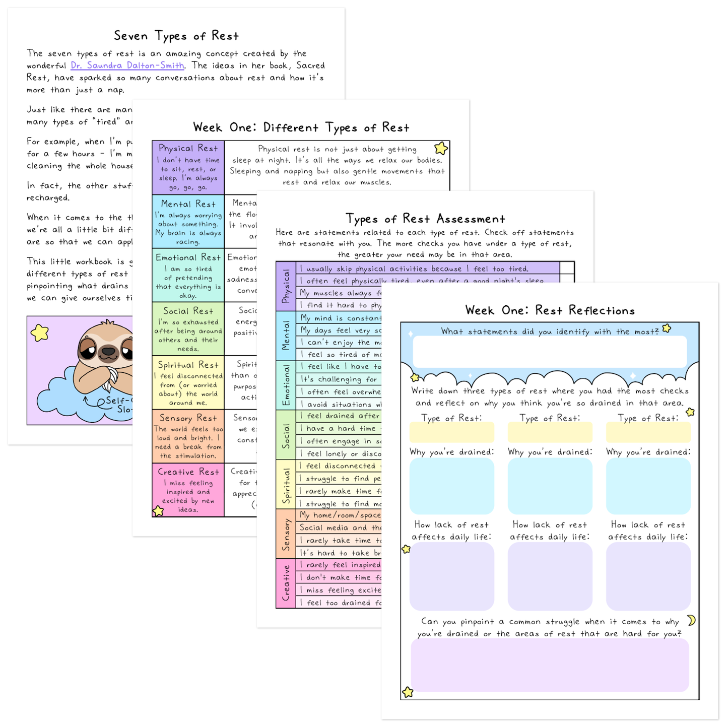 Rest & Recharge | Types of Resting Workbook