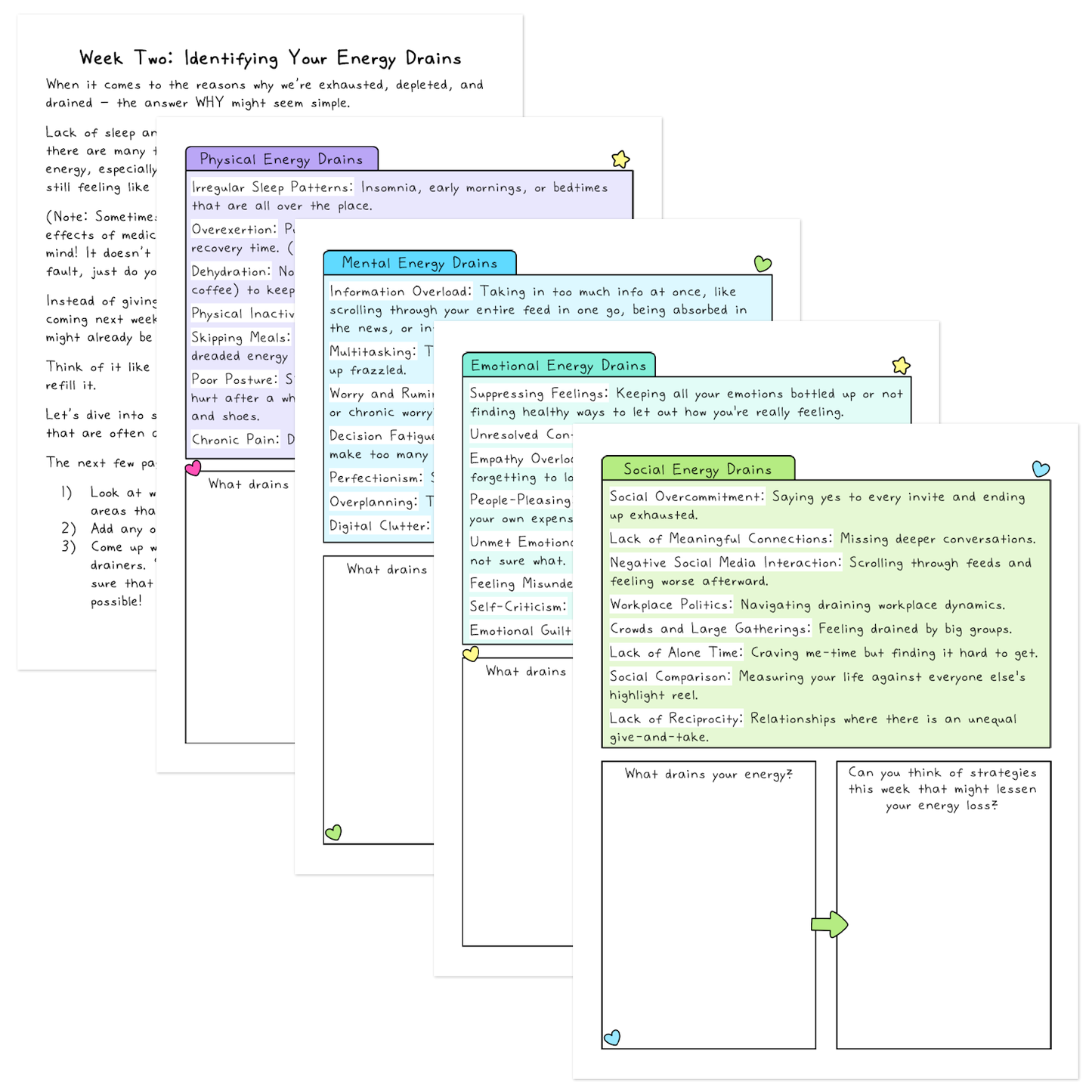 Rest & Recharge | Types of Resting Workbook