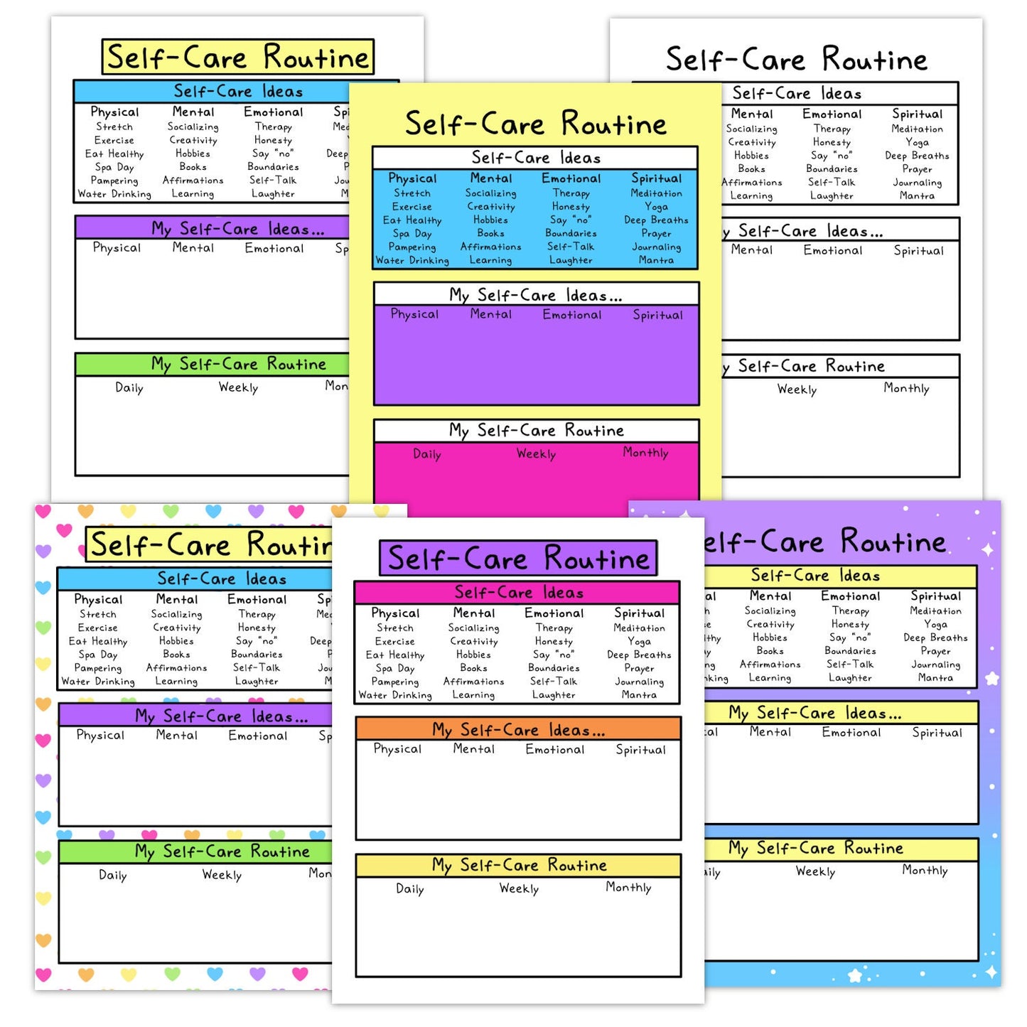 Self-Care Routine Worksheet