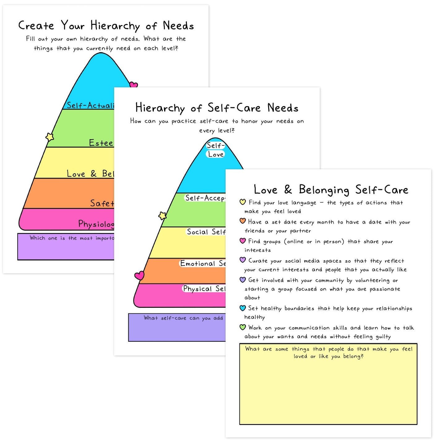 Maslow's Hierarchy of Needs Workbook