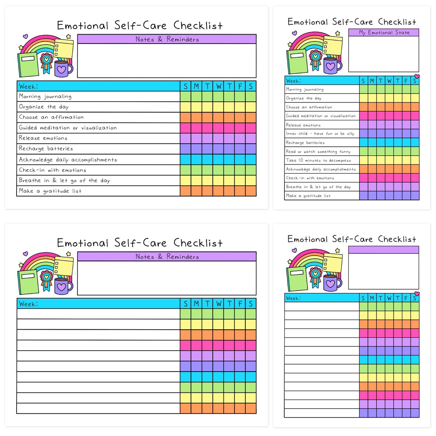 Self-Care Checklists