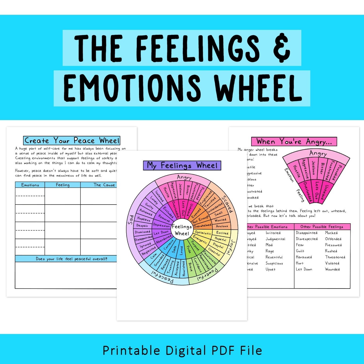 feelings wheel printable
