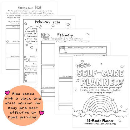 2026 Self-Care Planner