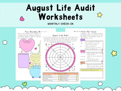 August Life Audit Worksheets