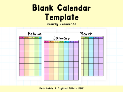 Blank Calendar Printable