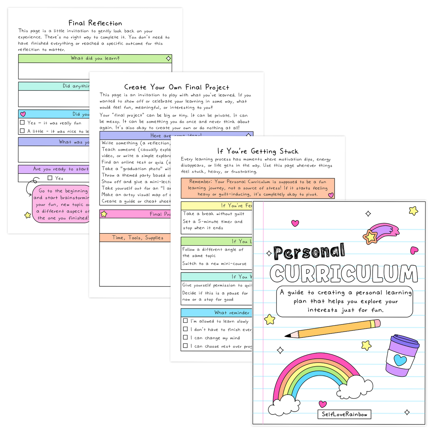Personal Curriculum Workbook | Self Discovery Journal | Learning Plan Guide