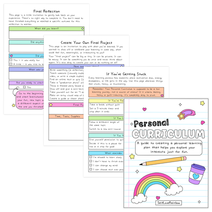 Personal Curriculum Workbook | Self Discovery Journal | Learning Plan Guide