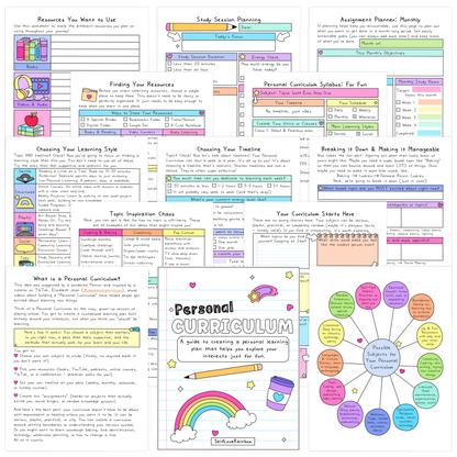 Personal Curriculum Workbook | Self Discovery Journal | Learning Plan Guide