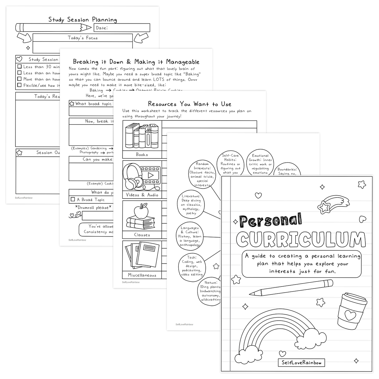 Personal Curriculum Workbook | Self Discovery Journal | Learning Plan Guide