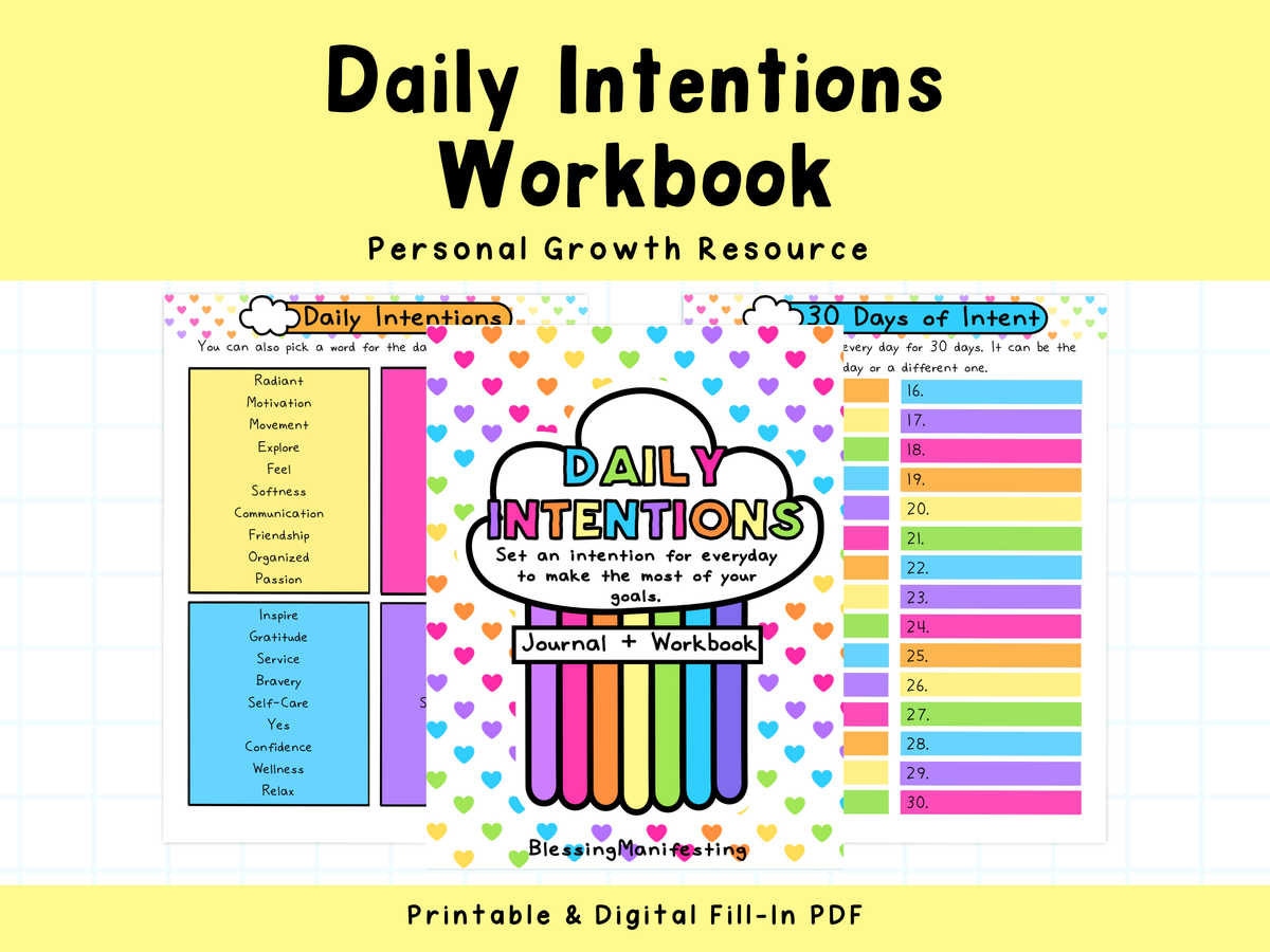 Daily Intentions Workbook – SelfLoveRainbow