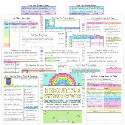 Executive Dysfunction: Household Tasks Workbook | ADHD Tool, Overwhelm, Anxiety, Depression