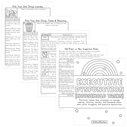 Executive Dysfunction: Household Tasks Workbook | ADHD Tool, Overwhelm, Anxiety, Depression
