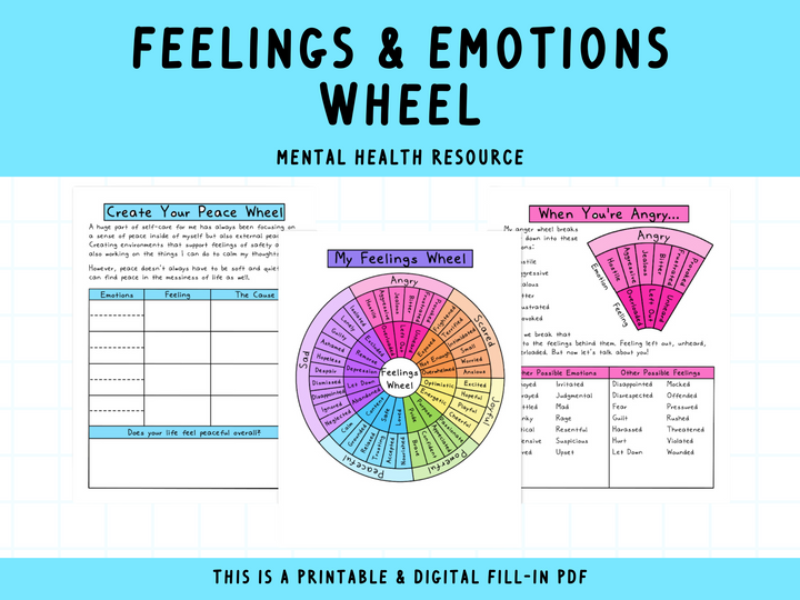 Feelings/Emotion Wheels Workbook