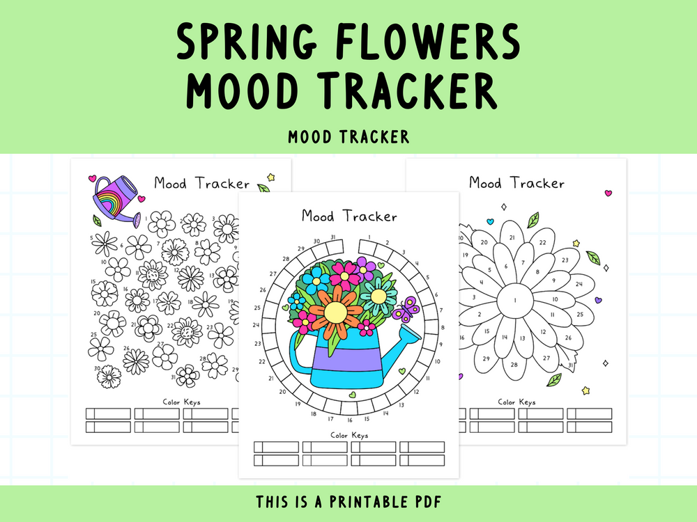 Spring Can Tracker Spring Flowers Mood Tracker – SelfLoveRainbow
