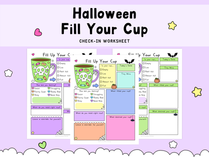 Halloween Fill Your Cup Worksheet