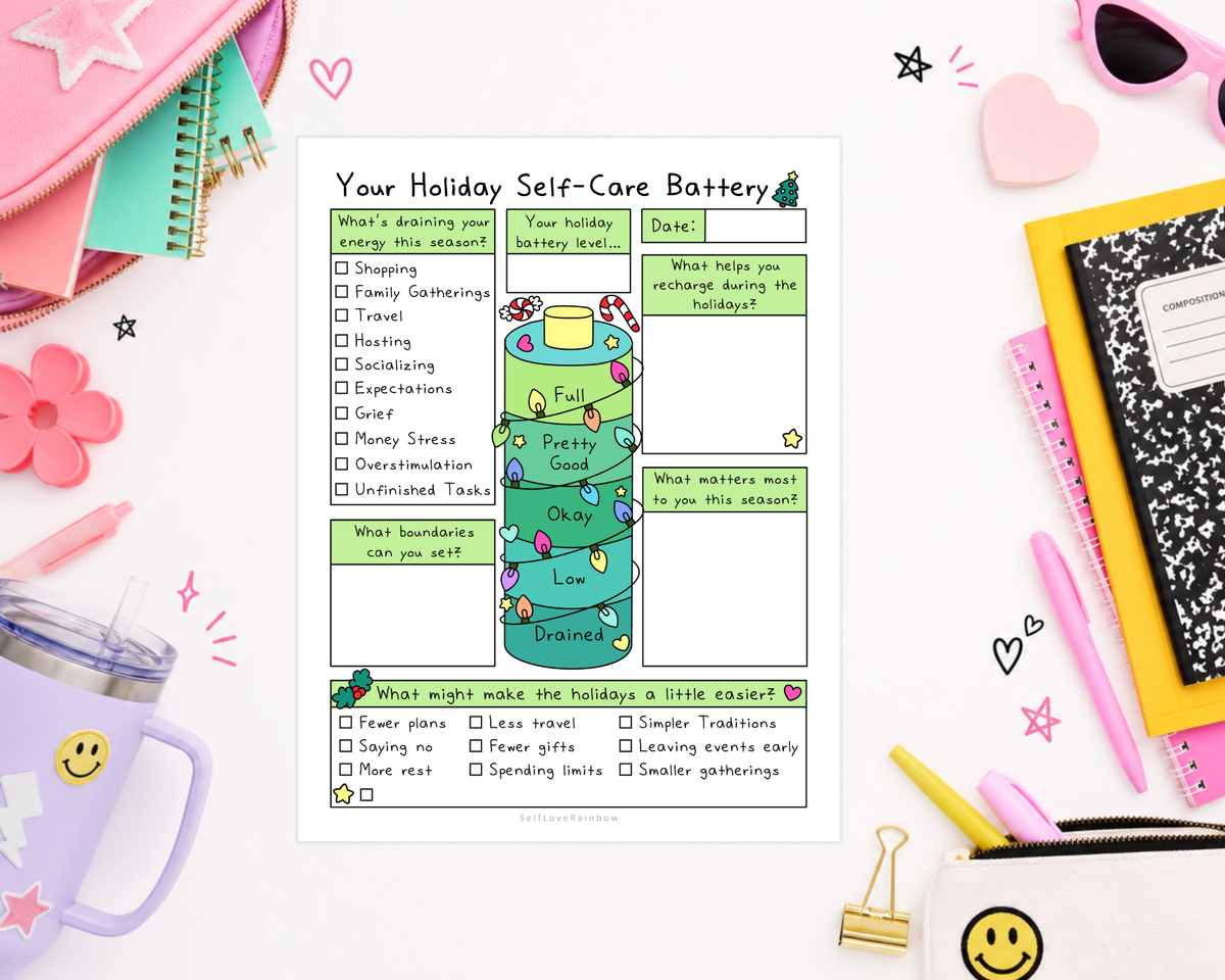 Holiday Self-Care Battery Worksheet