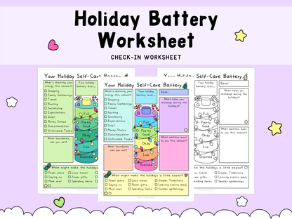 Holiday Self-Care Battery Worksheet