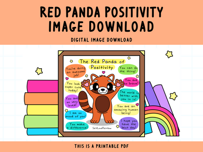 Red Panda of Positivity Digital Print