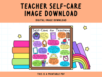 Self-Care for Teachers Digital Print