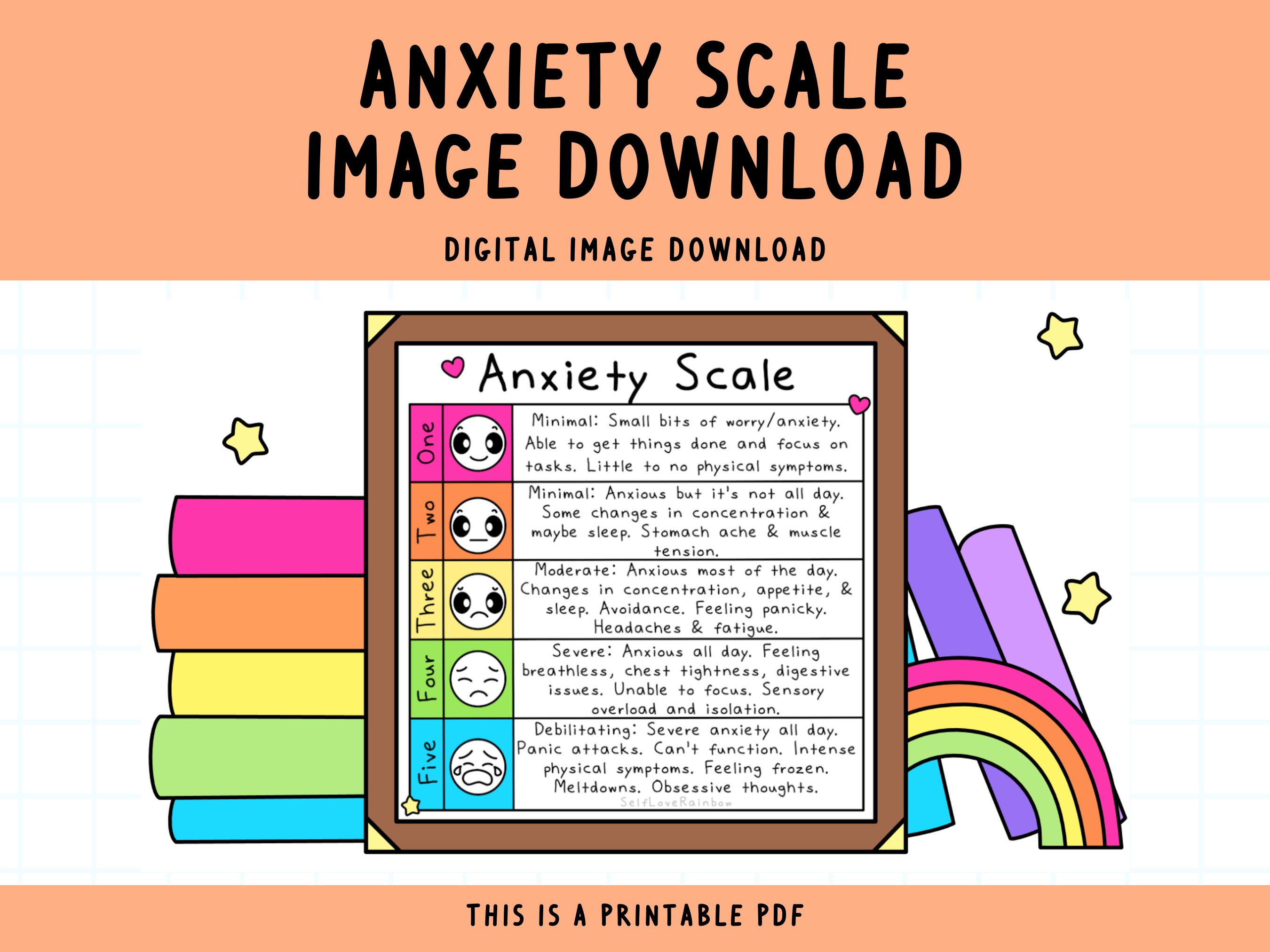 Create Your Own Anxiety Scale Digital Print – SelfLoveRainbow