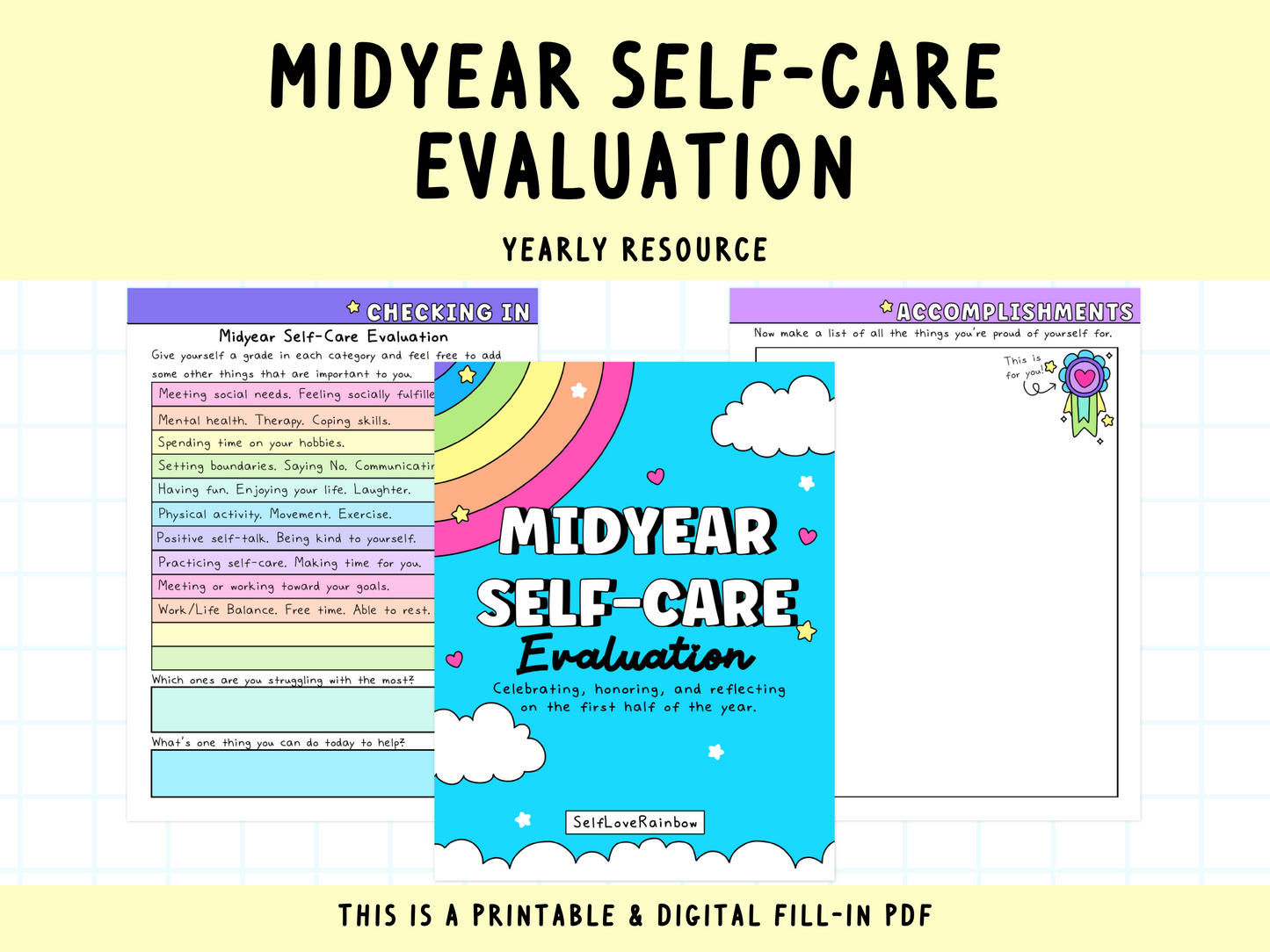 Midyear Self-Care Evaluation Worksheets