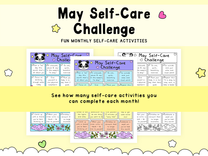 May Self-Care Challenge with fun monthly self-care activities