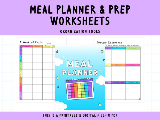 Meal Planner Worksheets