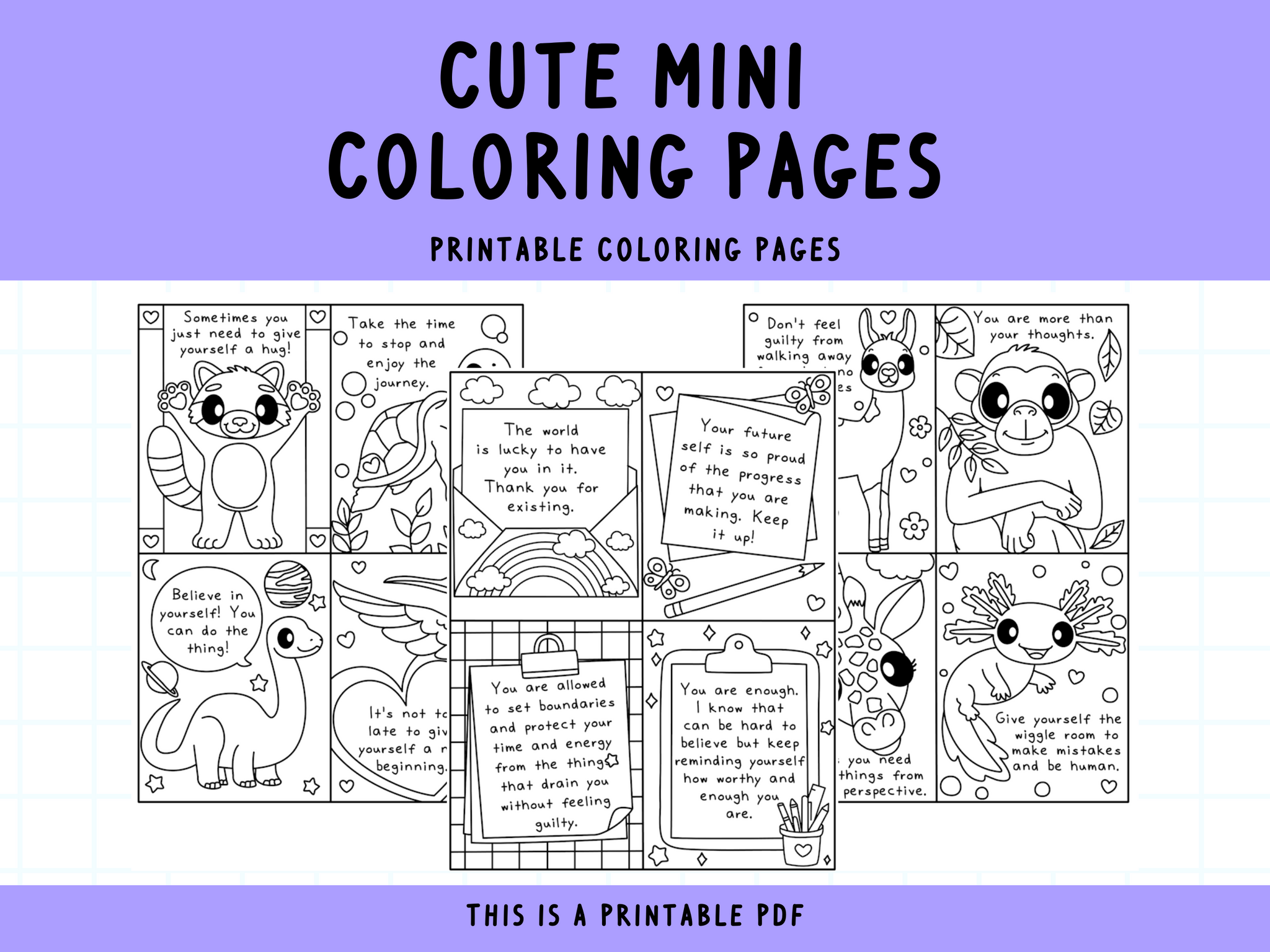 Mini Inspiring Coloring Pages – SelfLoveRainbow