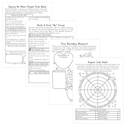 August Life Audit Worksheets