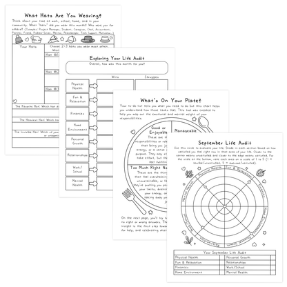 September Life Audit Worksheets