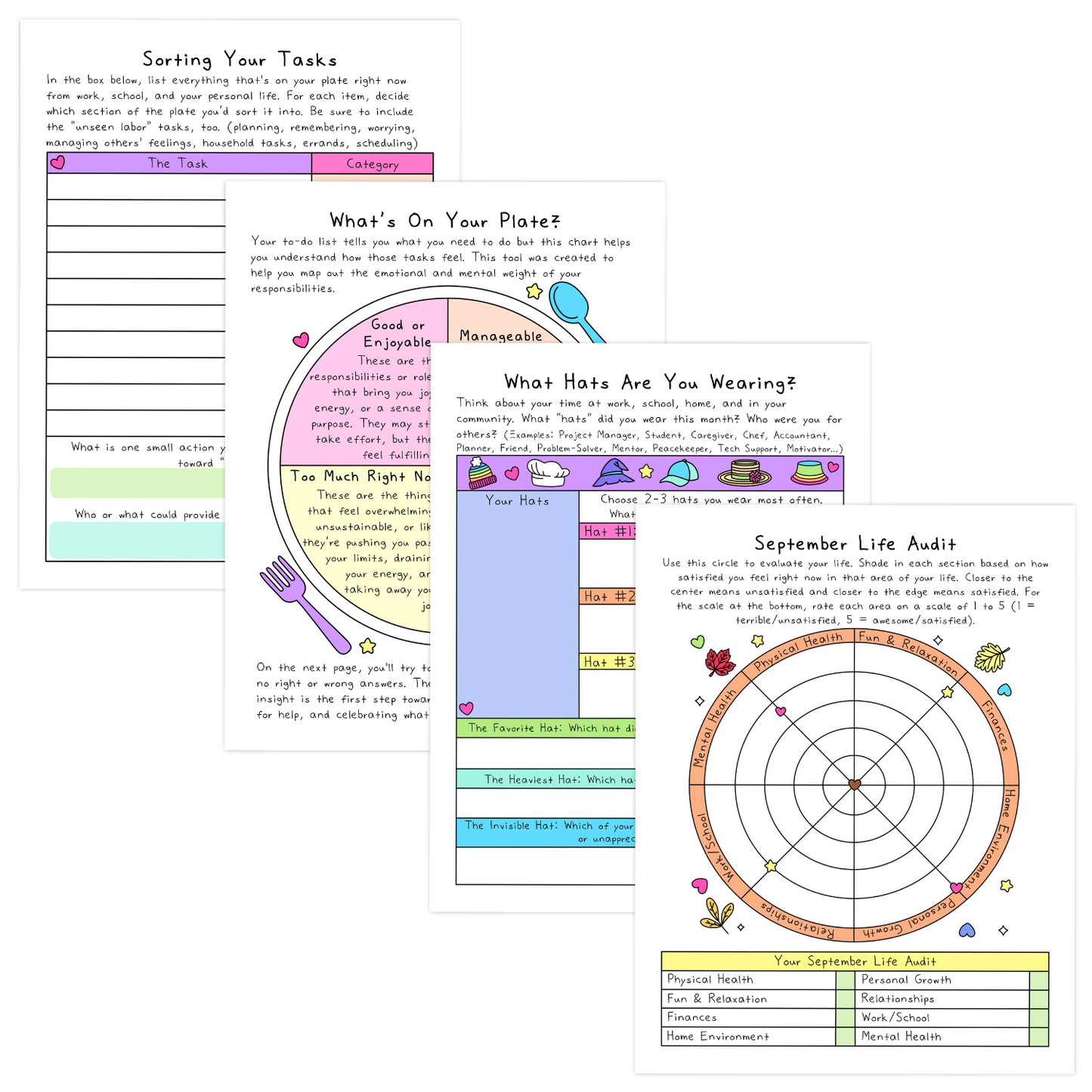 September Life Audit Worksheets