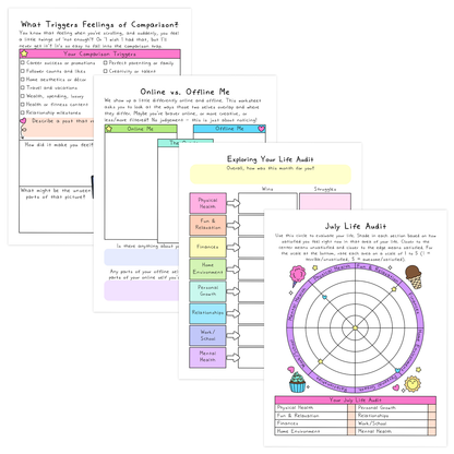 July Life Audit Worksheets