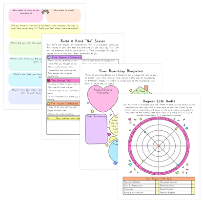 August Life Audit Worksheets