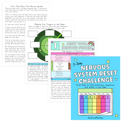 A graphic titled Let's Talk About Your Nervous System with text and diagrams about nervous system regulation