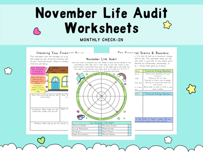 November Life Audit Worksheets