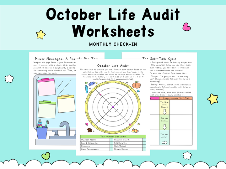 October Life Audit Worksheets