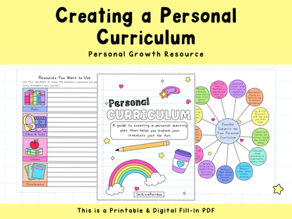 Personal Curriculum Workbook | Self Discovery Journal | Learning Plan Guide