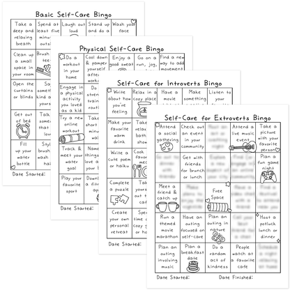 Self-Care Bingo Sheets