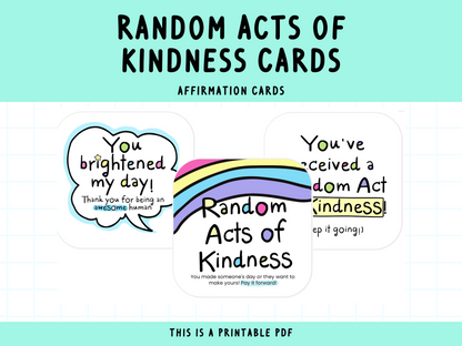 Printable Random Acts of Kindness Cards