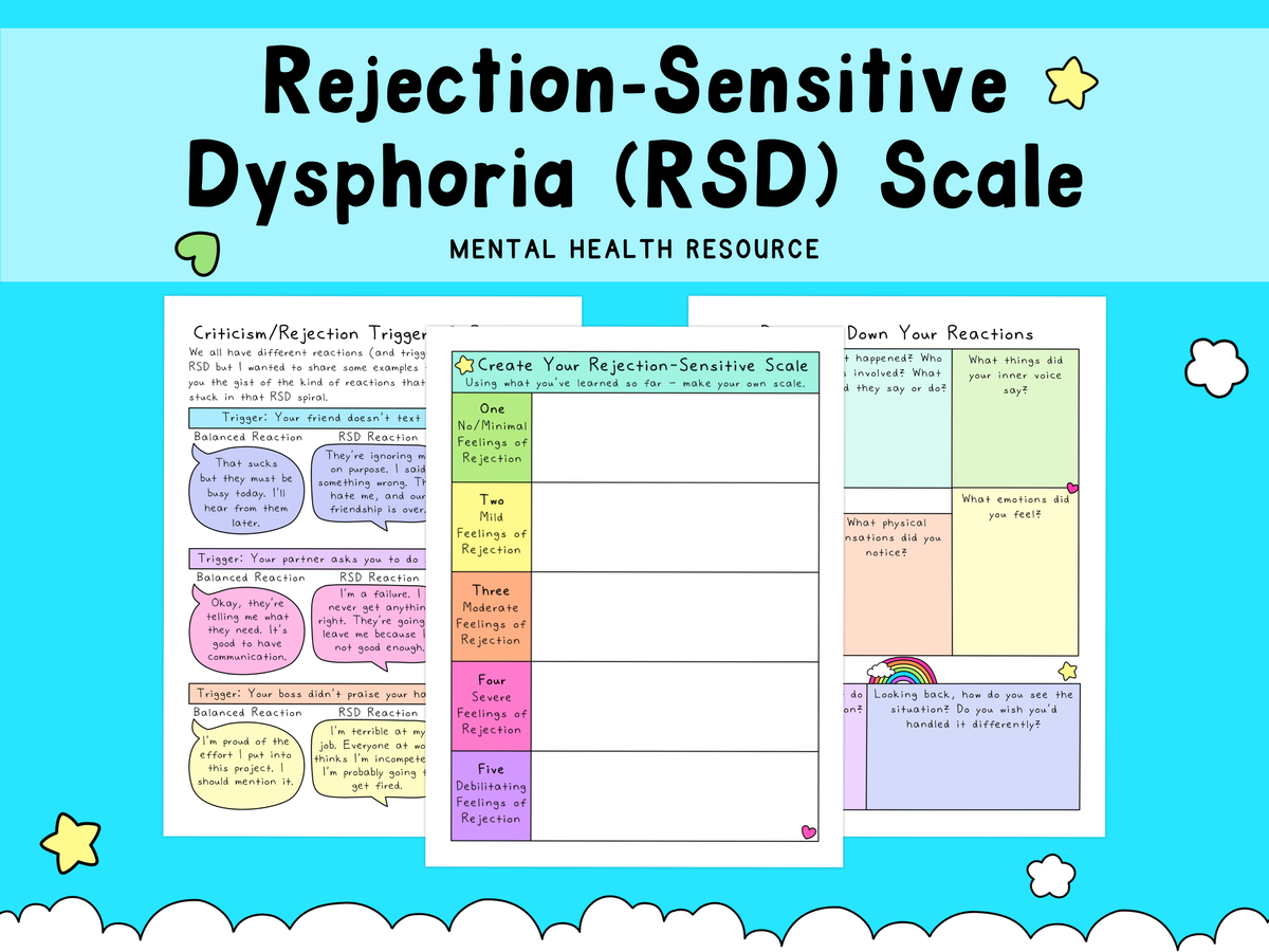 Rejection Sensitive Dysphoria Scale | RSD Workbook | Self-Love Rainbow ...