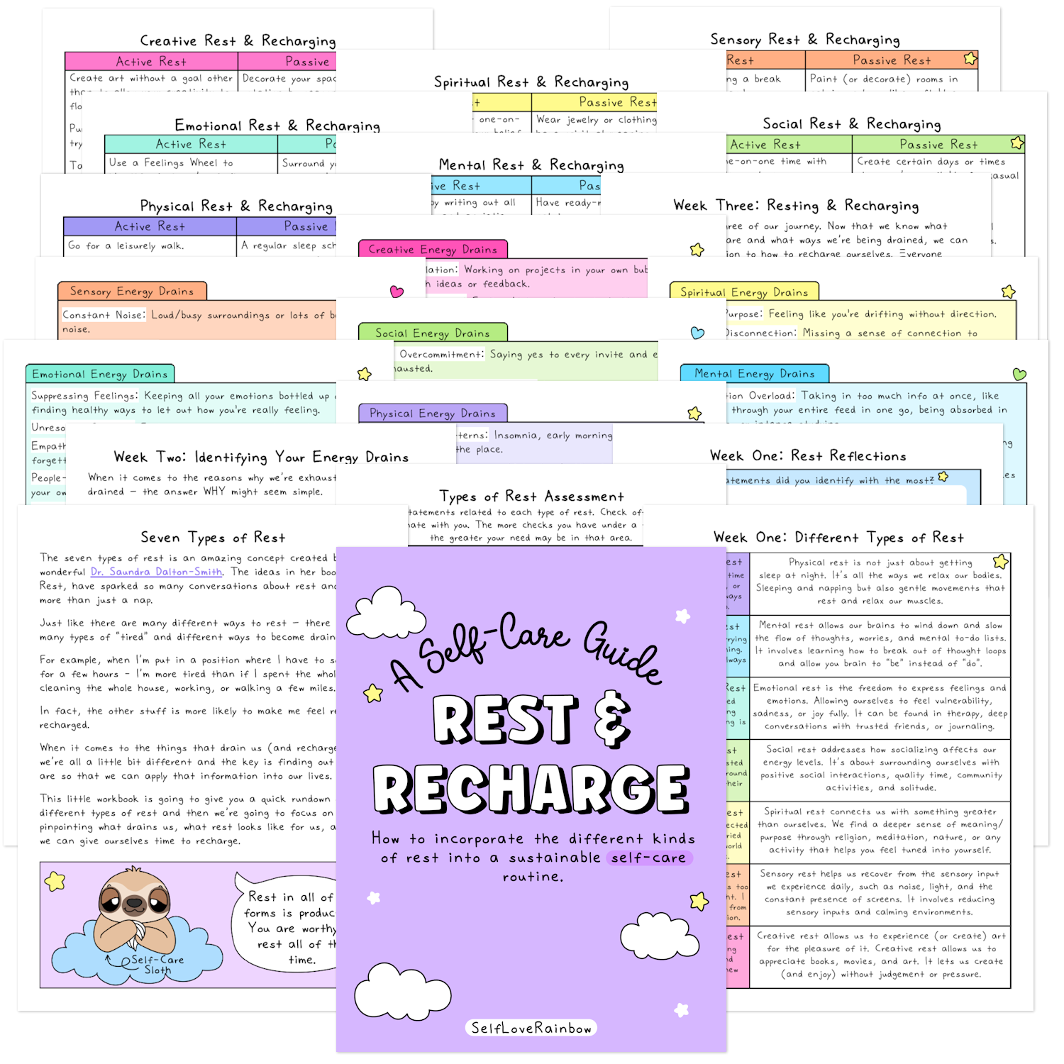 Rest & Recharge | Types of Resting Workbook – SelfLoveRainbow