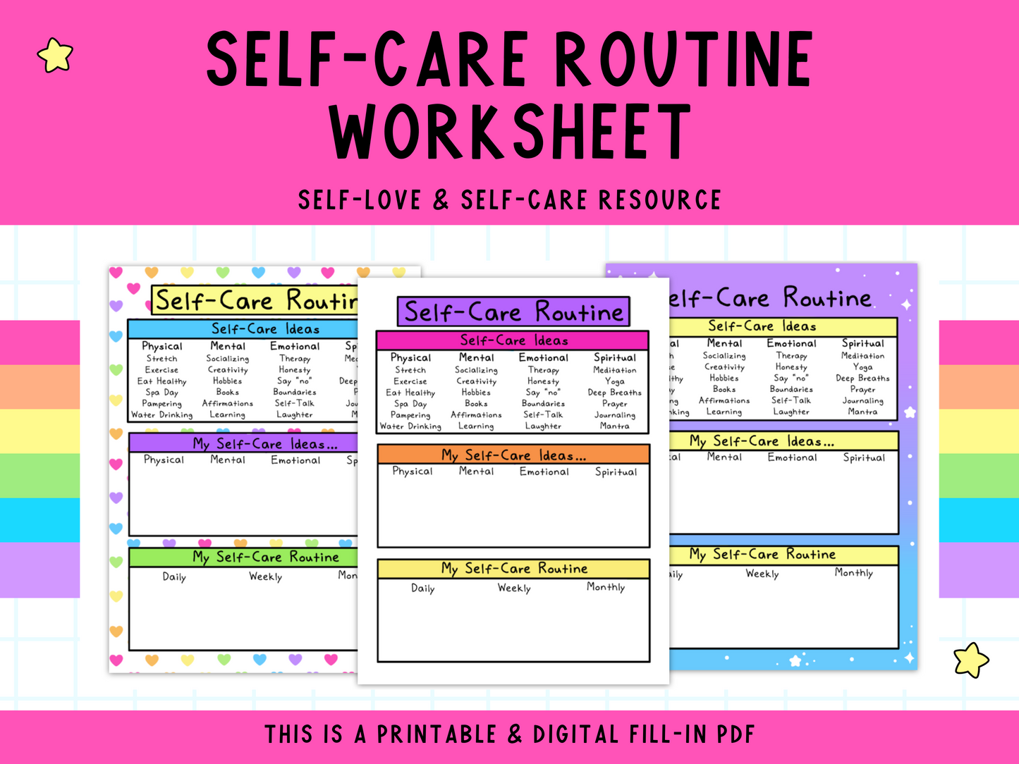 Self-Care Routine Worksheet