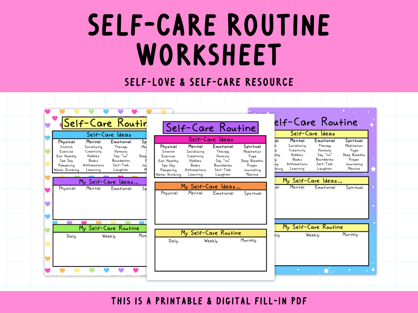 Self-Care Routine Worksheet