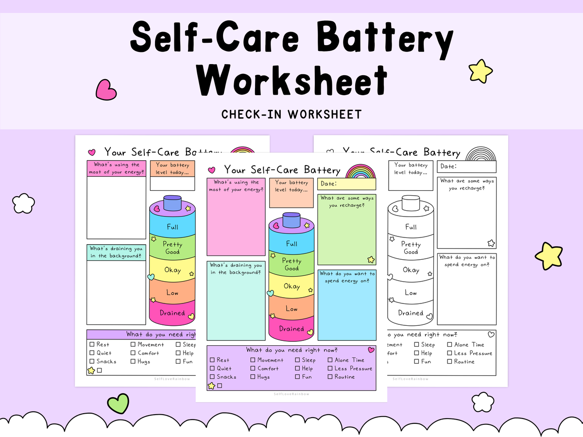 Self-Care Battery Worksheet