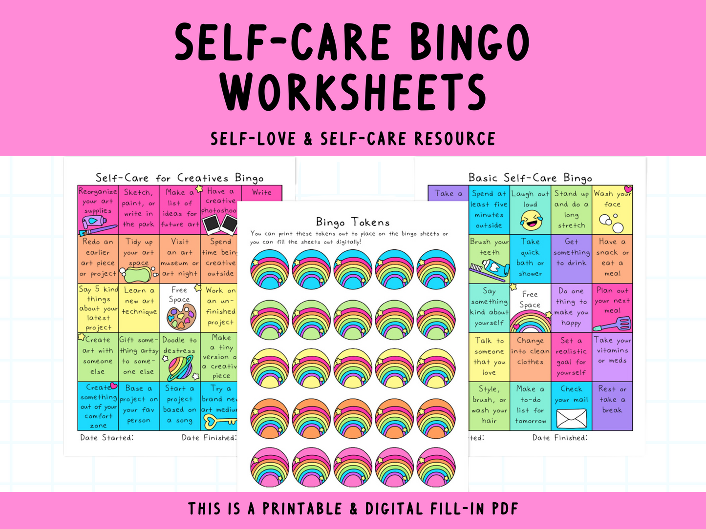 Self-Care Bingo Sheets