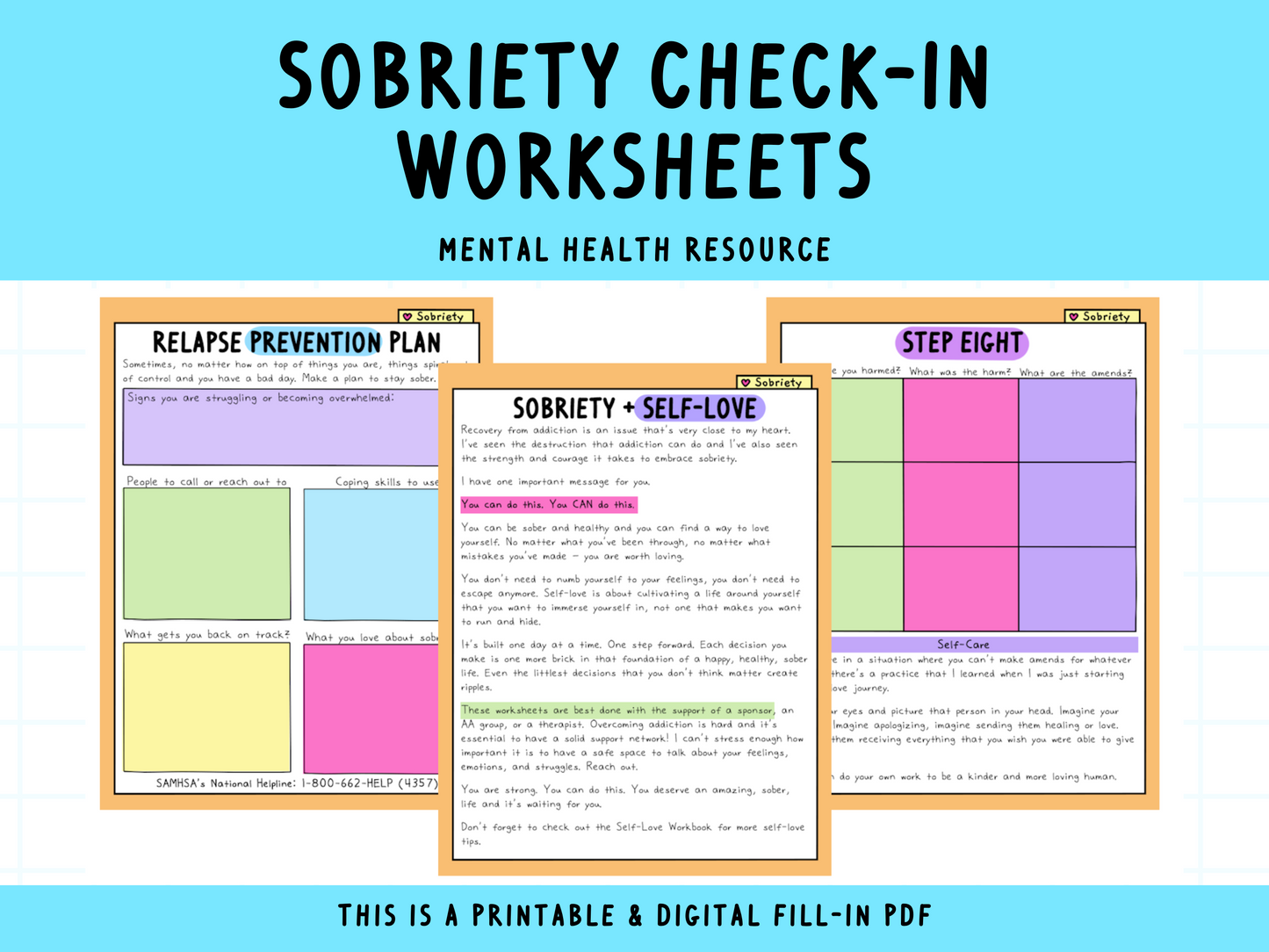 Sobriety Worksheets